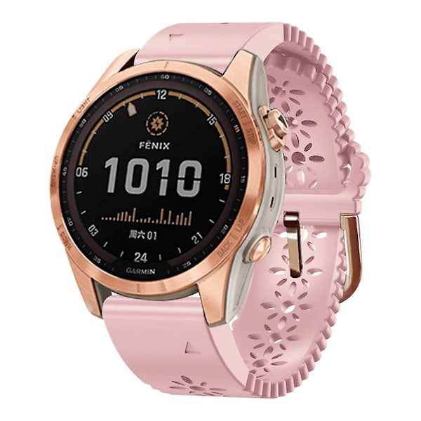 Silikoninen ranneke Garmin Fenix 7s / 6s / 5s:lle (FMY) Pink