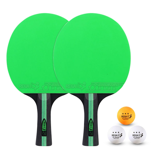 Ping Pong-racket Bordtennisracket med Bärväska (FMY) Green paddle and ball set