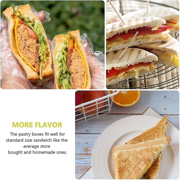 50 kpl voileipäpakkauslaatikot Sandwich Case Sandwich kolmiolaatikot (FMY)