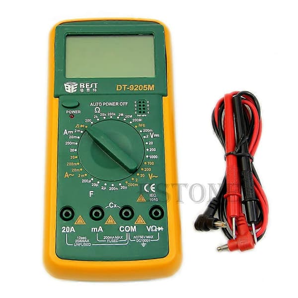 DT9205M Digital Voltmeter Multimeter Ohmmeter Amperemeter Kapacitanstester LCD Ny (FMY)