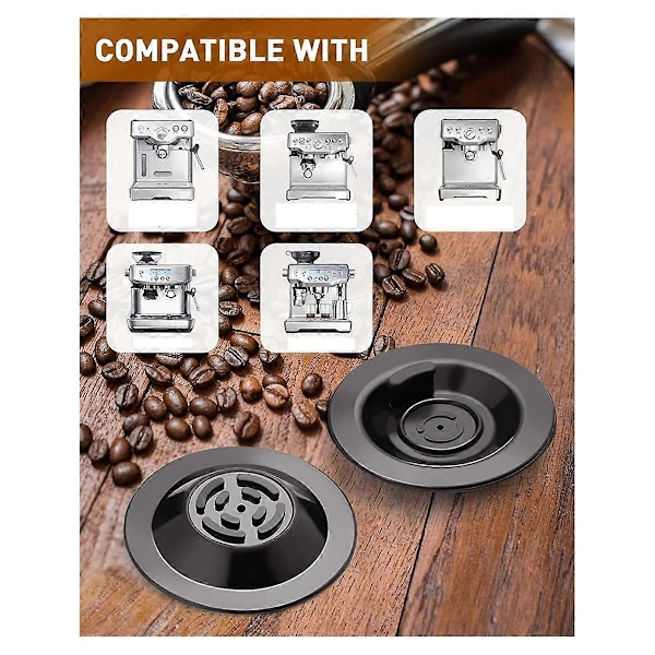 2 stk. Espresso Rengøringsdisk, 54mm Silikon Backflush Disk til Espresso Maskiner Tilbehør BES810BSS, BES840XL  (FMY) Black