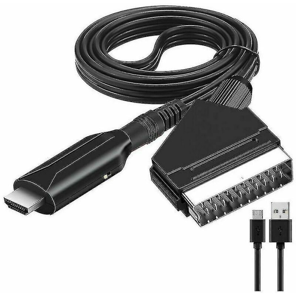 Scart til HDMI-konverter videolydadapter til hdtv/dvd/set-topboks/ps3/pal/ntsc (FMY)