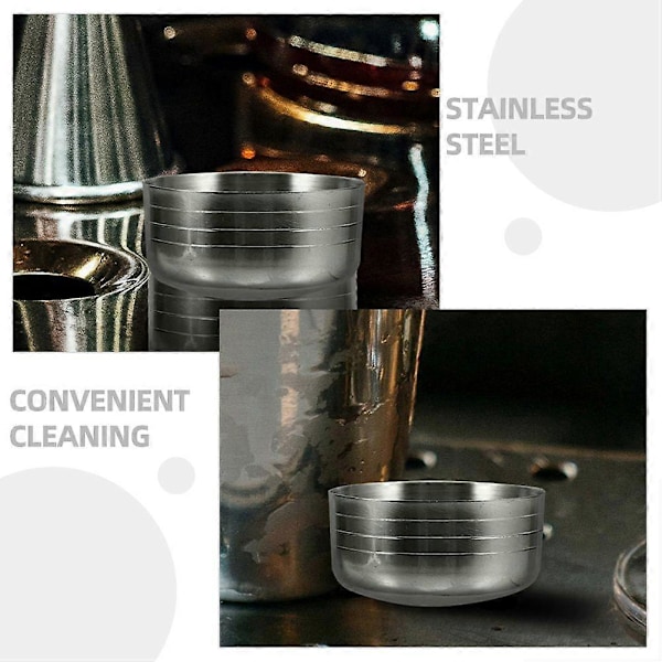 Cocktail Shaker Låg Udskiftning Rustfrit Stål Shake Kop Låg Shake Tumbler Cover (FMY) Silver 3.80X3.80X2.15CM