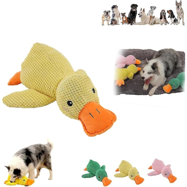 Interaktiv Quacking Duck Toy för hund med äkta Quack Sound, fylld Duck Dog Toy, 100 % ny (FMY) Pink
