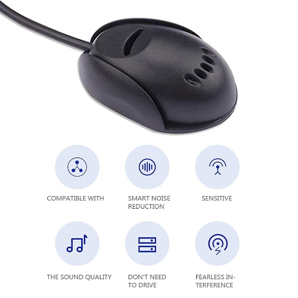 Bil Ljudmikrofon 3.5 Mic för Bil Fordon Bluetooth-kompatibel Stereo Ljud