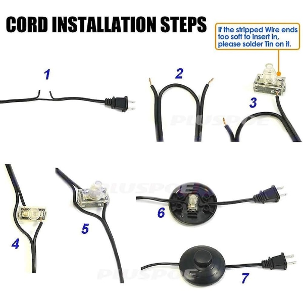 4 st fotbrytare, Ac 125v/3a 250v/2a svart rund fotbrytare Spdt No Nc fotkontrollbrytare för golvlampa och bordslampa  (FMY)