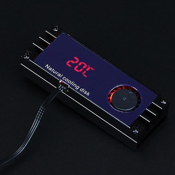 M2 Ssd Køleplade Køler Temperatur Oled Digital Display M.2 2280 Nvme Ssd Solid State Hard Disk Radiator Varme Sort  (FMY)