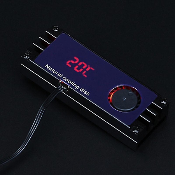 M2 SSD Varmekjøler Temperatur OLED Digital Display M.2 2280 NVME SSD Solid State Hard Disk Radiator Varme Svart (FMY)