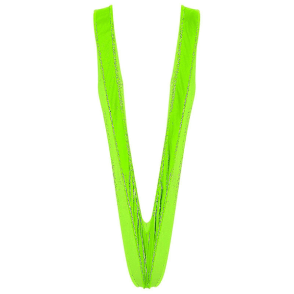 Monokini Baddräkt i Ett Stycke för Män, Enfärgad Djup V-ringad Bodysuit Mankini Badkläder Strandkläder (FMY) One Size Green