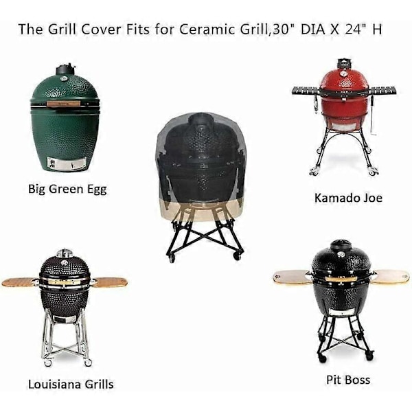 Grilldeksel for store Big Green Egg, Kamado Joe Classic, Pit Boss K22, Louisiana K22, etc. 70cm x 56cm (H) (FMY)