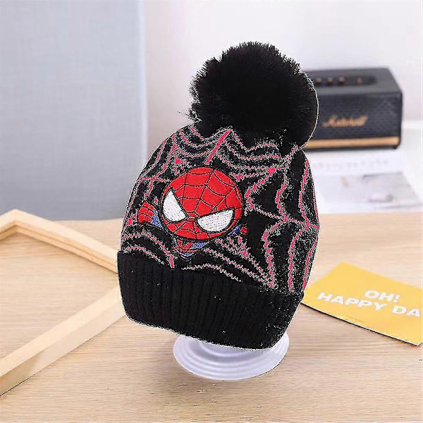 Lue Varm Pom Pom Tykk Strikket Skilue For Gutter (FMY) Black