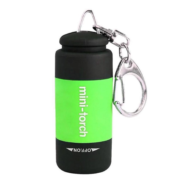 Ficklampa Mini LED-lampa USB-laddningsbar ficklampa Nyckelring för resor Camping  (FMY) Green