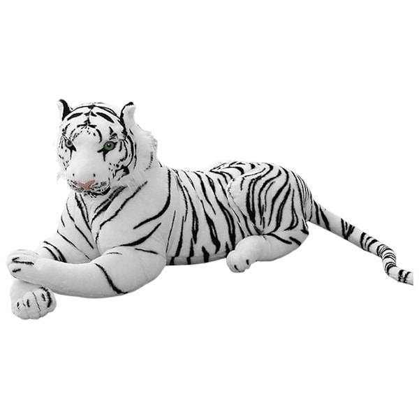 Plush Tiger Mjuk Bekväm Fylld Djur Gul Stor Tiger Kudde Leksak Heminredning (FMY) White 45cm