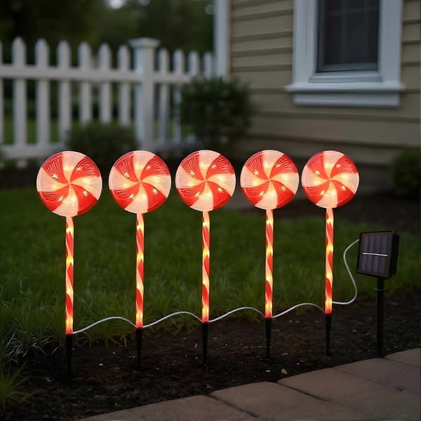 Solar 8-tilstand ornament slikstok lys julepynt til sti terrasse gård baggård veranda (FMY) C