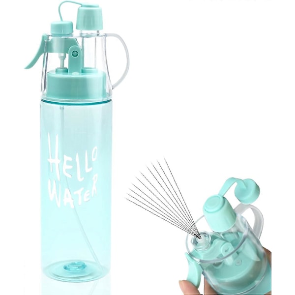 Vesisuihkepullo Sumuttava Vesipullo Urheiluvesipullo Ulkoiluun 580ml Juomapullo Käännettävällä Pillillä, Kostutukseen Co (FMY) Glossy Blue