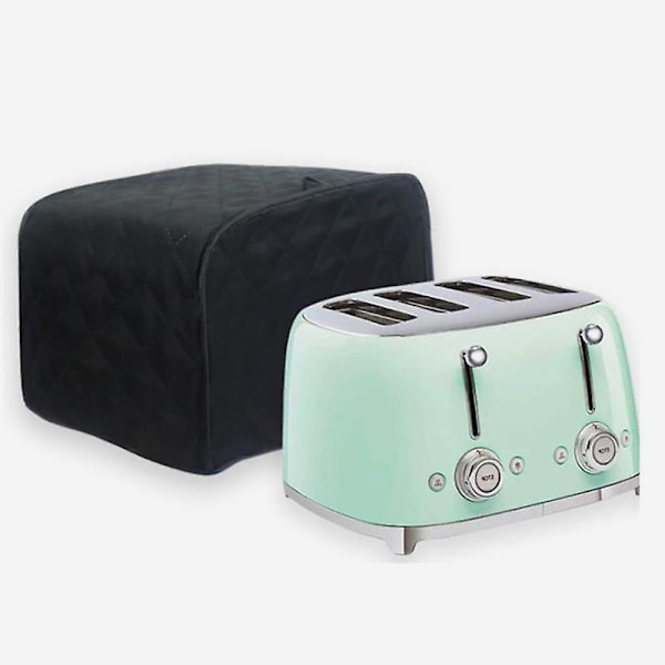 Praktisk Toasterdeksel Fin Sydd Poly Pongee To-Skive Toaster Apparatdeksel for Hjem (FMY) Black L