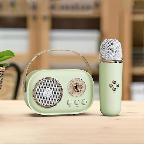 Karaoke-Mikrofon Maskine Legetøj til Børn og Voksne Bluetooth-Kompatibel Karaoke Maskine til Børn og Voksne (FMY) Light Yellow Single Microphone