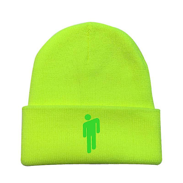 Billie Eilish Strikket Hat Unisex Hip Hop Hat Gul Mode Hætte Ulden Hat (FMY) B