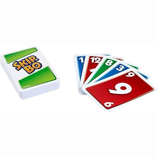 SKIP-BO korttipeli aikuisille ja lapsille, korttijärjestyspeli, perheen syntymäpäiväjuhlapeli, lahjakorttipeli (FMY)