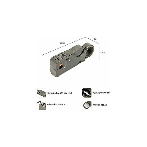 Sæt med 2 Rotations Koaksialkabel Skærere 2stk til Rg58/59/62/6/3c2v/4c/5c Isolatorer (FMY)