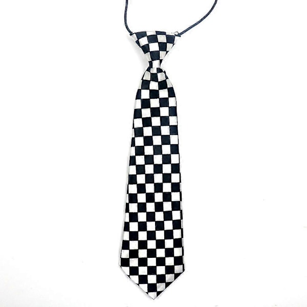 Polyester Uniform Skjorta Slips | Svart Vit Rutig Slips | Svart Vit Rutig Slips - Slipsar (FMY) NO.2