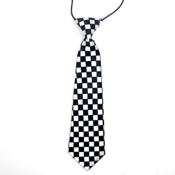 Polyester Uniform Skjorte Cravat | Sort Hvid Ternet Slips | Sort Hvid Plaid Slips - Slips (FMY) NO.2