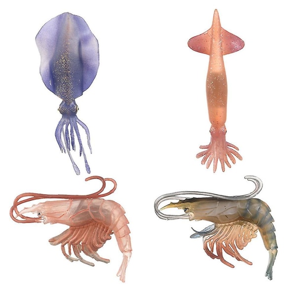 Højsimulering Rejer Blæksprutte Ocean Dyremodel Figur Bordindretning Børnelegetøj (FMY) Green Shrimp