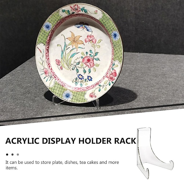 4 stk. Kunstværksramme Akryl Bogdisplay Staffeli Træ Puer Te Kageholder Plader Display Staffeli Holder (FMY) Transparent 7.5X6.5CM