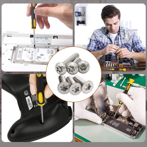 Profesjonelle presisjonsmagnetiske Torx/stjerne/tx-skrutrekkere, sett/sett med 6 stk, T3 T4 T5 T6 T8 T10 (FMY)