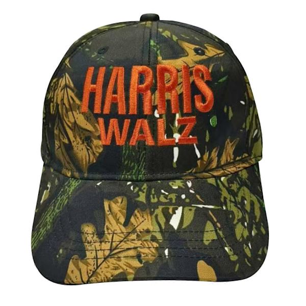 Harris Walz broderad Camo-keps Kamala Tim Walz 2024 Valrörelsekepsar (FMY)