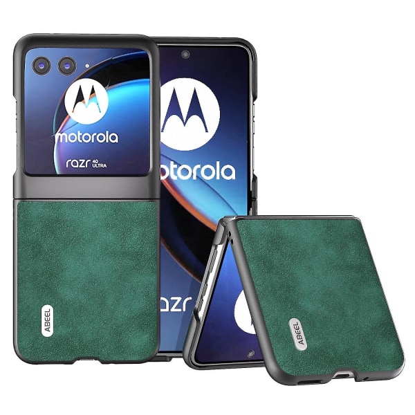 Abeel til Motorola Razr 40 Ultra 5g Tekstureret Telefon Cover Stødsikkert Pu Læderbelagt Pc Bagside Cover  (FMY)