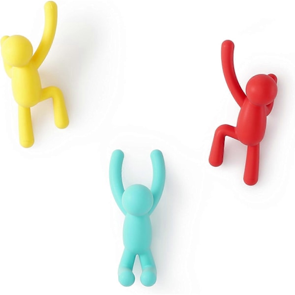 318165-022 Buddy Væghængte Krog  Dekorative Væghængte Frakkekroge, Sæt af 3, Lyse Multifarvede, 25,4 cm L x 19,1 cm B x 7,6 cm H Assorterede  (FMY)