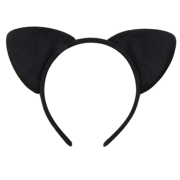 Black Cat Ears Pandebånd Kvinder Ører Kostume Kitty Ears Pandebånd Til Cosplay Halloween Julefest Daglig Decoration (tegneserie),wz-475 (FMY)