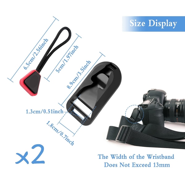 2 stk kamerastropp hurtigutløserspenner hurtigkoblinger med base, skulderhalsstroppklipsadapter, kamerarem hurtigutløserløkkerklips