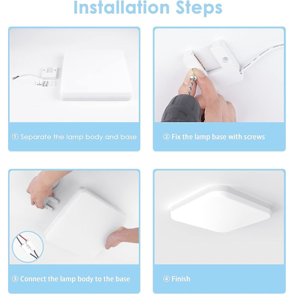36W Neliömäinen LED-kattovalaisin, 3240lm Kattovalaisin, 4500k Sisävalaistus, Moderni Valolamppu (FMY)