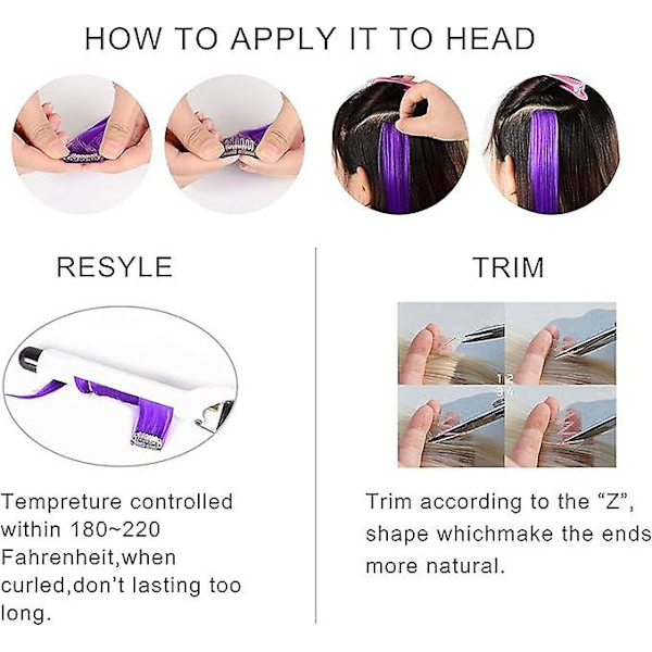 JUSCH 9 kpl 21\" Värilliset Clip-in Hiustenpidennykset Vihreät Hiustenpidennykset Lapsille Tytöille Clip-in Vihreät Hiustenpidikkeet Hiustenpidennykset Lasten Juhliin   (FMY)