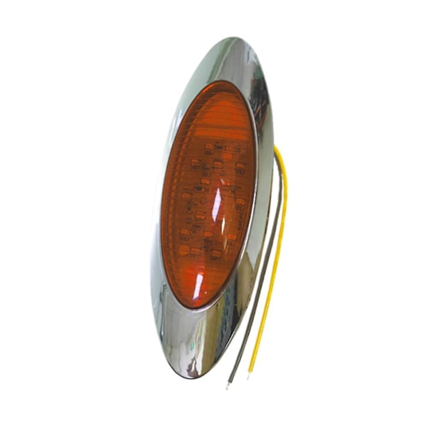 Tilhenger Klarering Stopp Svinglys Oval LED Sidemarkørlys 16LED Bremslys for Lastebil Pickup Bobiler Buss (FMY) Yellow