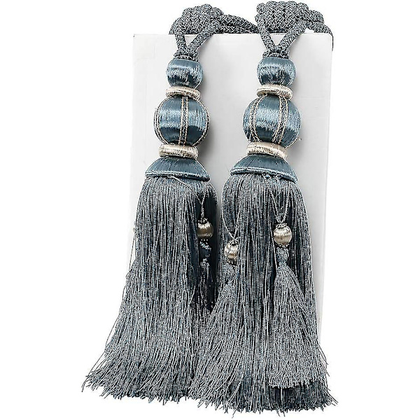 2 stk Gardinbindere Reb Håndlavet Kvast Gardinbindere Holdere Vindue Gardin Reb (FMY) Dark Blue