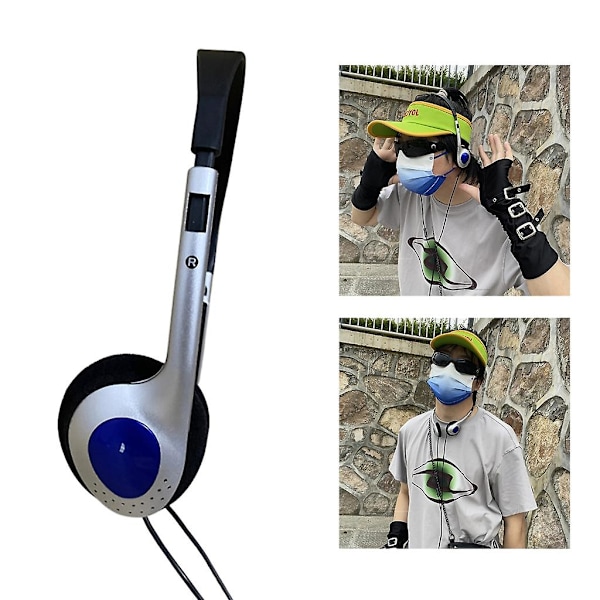 Hovedtelefoner Y2k Personlighed Retro Headset Sort Mode Stil Headset Over Øret Silver