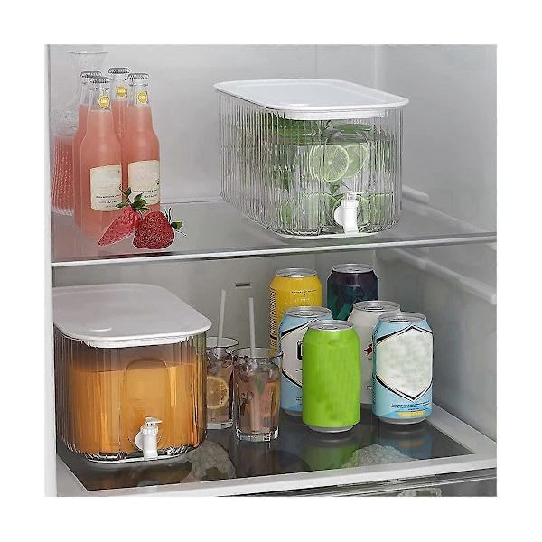 Drikkevare dispenser til fester, drikkevare dispenser til køleskab, isdrikke dispenser med hane og (FMY) White   Transparent