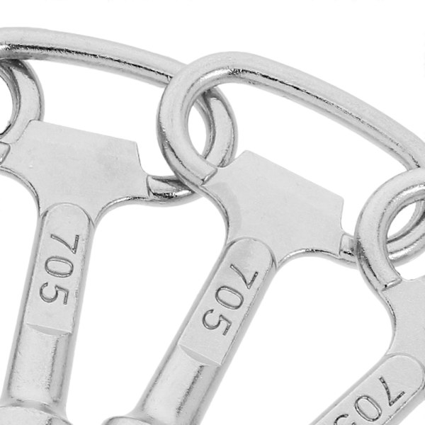 Kolmion muotoinen roskakorin avain 6 kpl Metalliavain Yhteisön roskakoriin ja ulkotilojen roskakorin tarvikkeet Kaapin vesimittarin laatikon työkalulaatikkoon (FMY) Silver 5.60X3.50X1.20CM