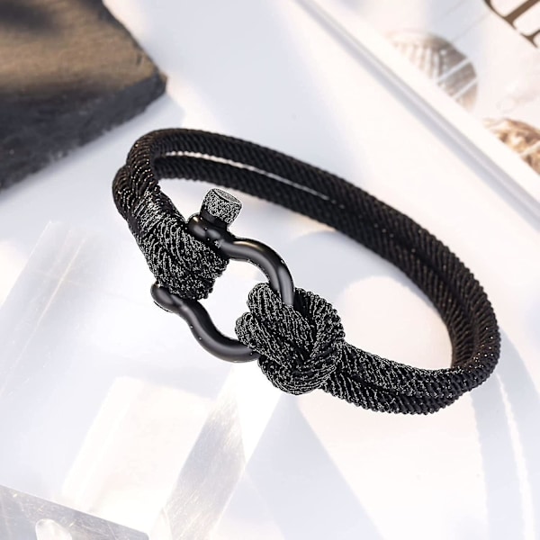 Armband till Min Son/Sonbarn/Brorson, Födelsedag Julgåvor För Tonårspojkar (FMY) To My Grandson-Black
