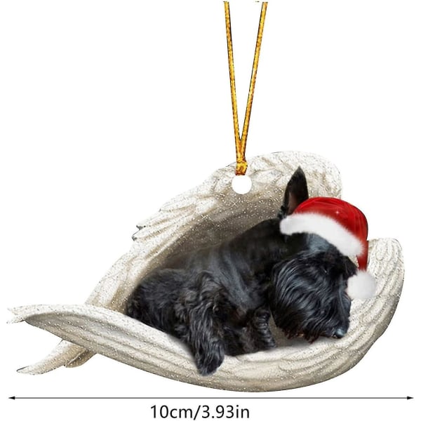 2pcs Angel Sleeping Dog Acrylic Keychains Pendants Home Decoration Ornaments Stationery Gifts  (FMY)