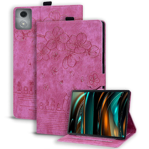 Til Lenovo Tab M11 Plus/ Tab K11 Plus Etui Læder Stand Tablet Cover Blomst Kat Kort Slots (FMY) Rose