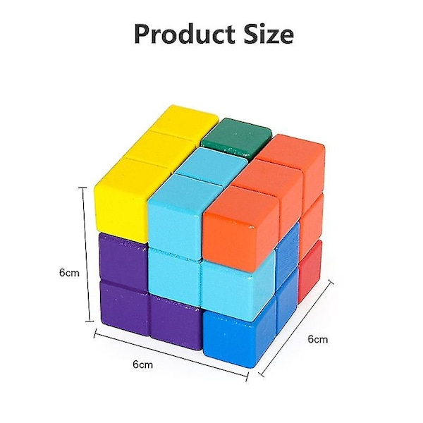 Barnelek Toy Tetris Terning Leke Tre 3d Farge Puslespill (FMY)