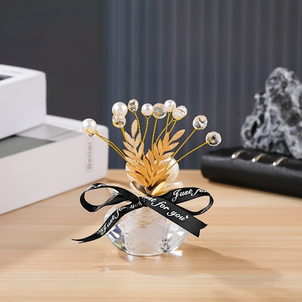 Bohemian Glass Lucky Bouquet Koti- ja Toimisto Sisustus - Yleinen Kausikoriste Keskipisteenä Dekoratiivisella Lasialustalla - Ei Virtaa - Höyhenetön (FMY) A