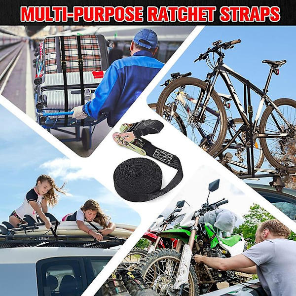 20 Ft Ratchet Tie Down Straps Heavy Duty Cargo Tie Downs 2 Pack  (FMY)
