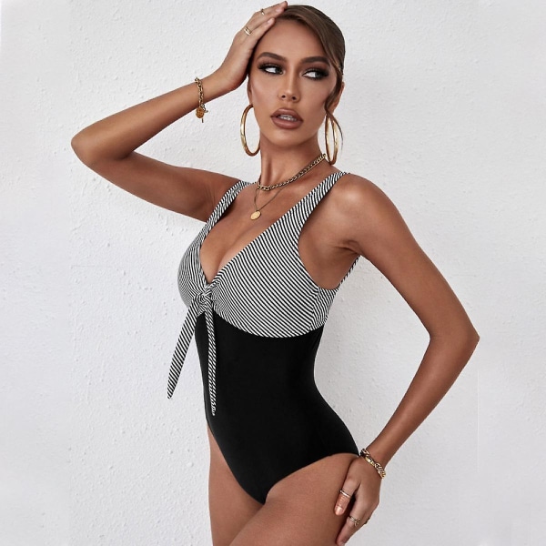 Dam One Piece Plunge Monokini V Neck Hollow Out Swimsuit,s (FMY)