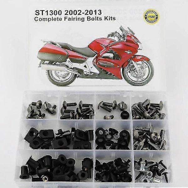 TIB Passform for HONDA ST1300 2002-2013 Motorsykkel Komplett Kåpe Full Fairing Bolter Kit Dekkende Skruer Muttere Fairing Klips (FMY) Titanium