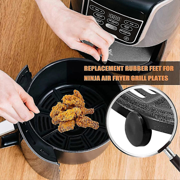 Airfryer Silikonføtter Tilbehør Anti-ripe Beskyttelse av Innvendig Belegg For Panne Plate Sprø Plate Brett (FMY) 8pcs